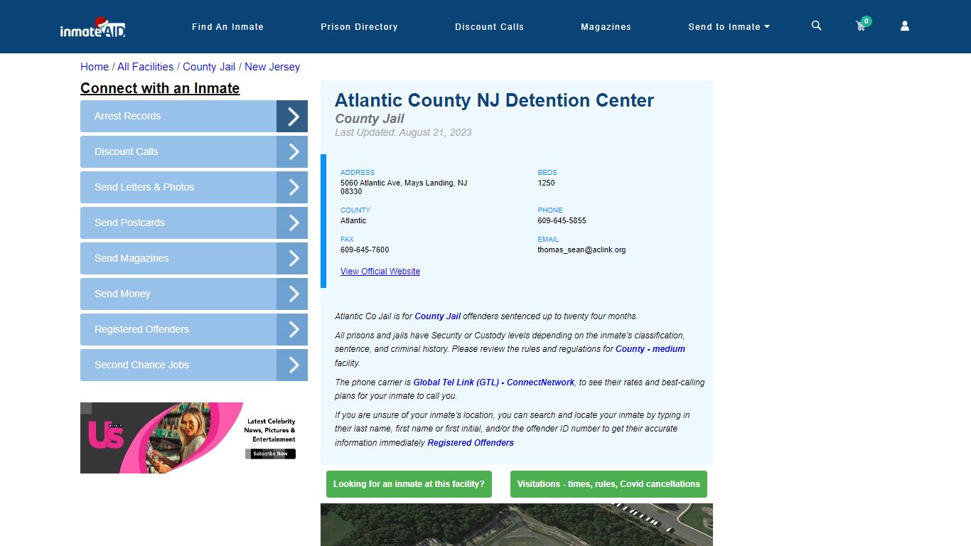 Atlantic County NJ Detention Center - Inmate Locator - Mays Landing, NJ